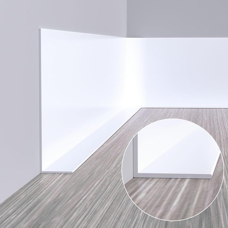 Duzzy Flexible Baseboard Molding Trim, 5 Inch(W) x 20 Feet(L) Peel and Stick Rubber Wall Trim Molding, Self-Adhesive Vinyl Wall Base Cove Base - Image 4